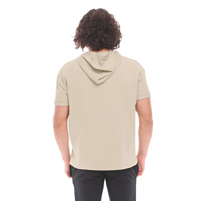 Cotton Hooded Short Sleeve Sweatshirt OCULUS GRAY