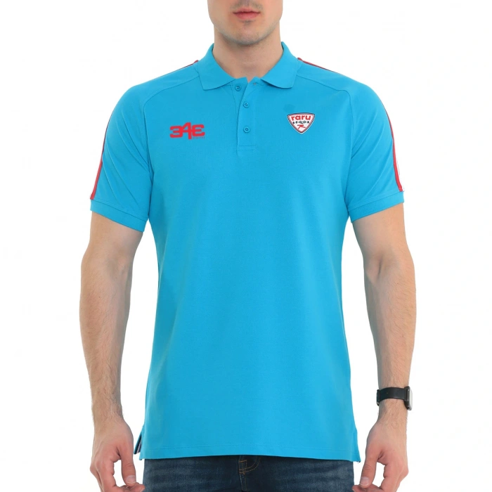 Raru S.P.Q.O.R x 343 DIGITAL %100 Pamuk Polo T-Shirt LUNIUS TURKUAZ