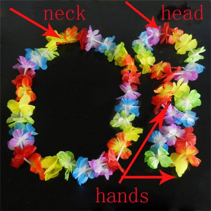Rengarenk Hawaii Kolye Taç Bileklik Seti 4 Parça (5365)