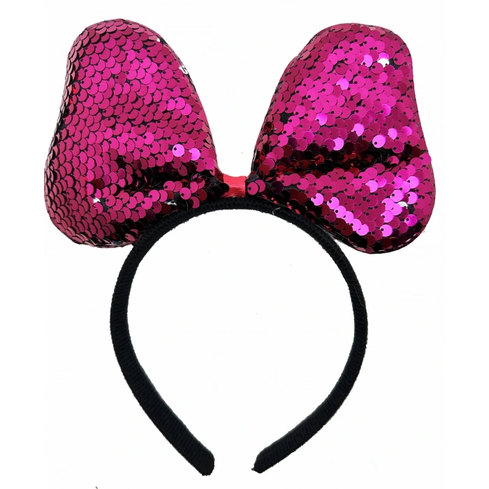 Color Changing Bow Party Crown Fuchsia Silver