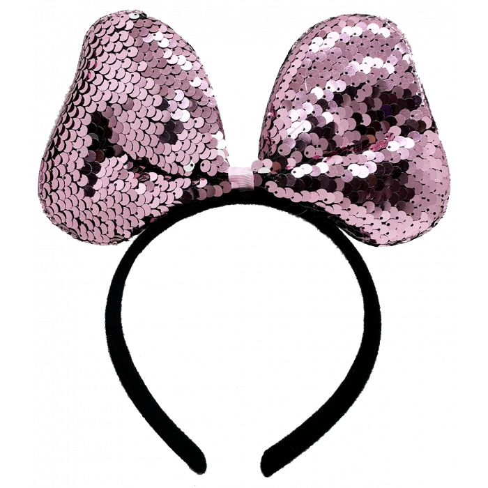 Renk Değiştiren Pullu Payetli Fiyonk Parti Tacı Pembe Gümüş Renk 20x16 cm (5365)