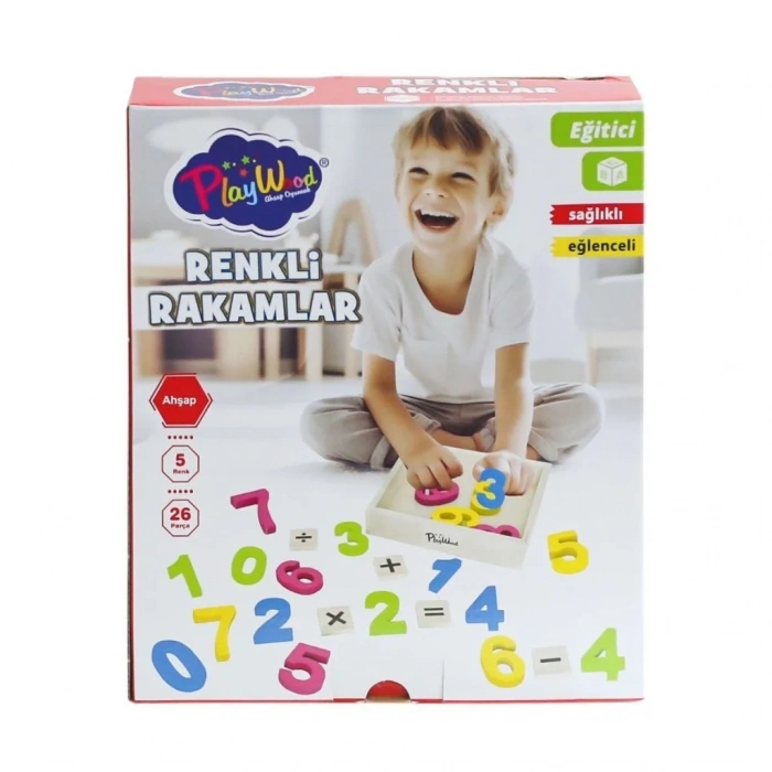 Renkli Ahşap Rakam Seti 26 Parça - Onyıl Oyuncak