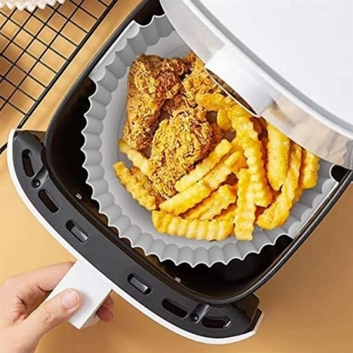 Renkli Isıya Dayanıklı Yıkanılabilir Silikon Fırın Ve Airfryer Yuvarlak Pişirme Matı 20 Cm (5365)