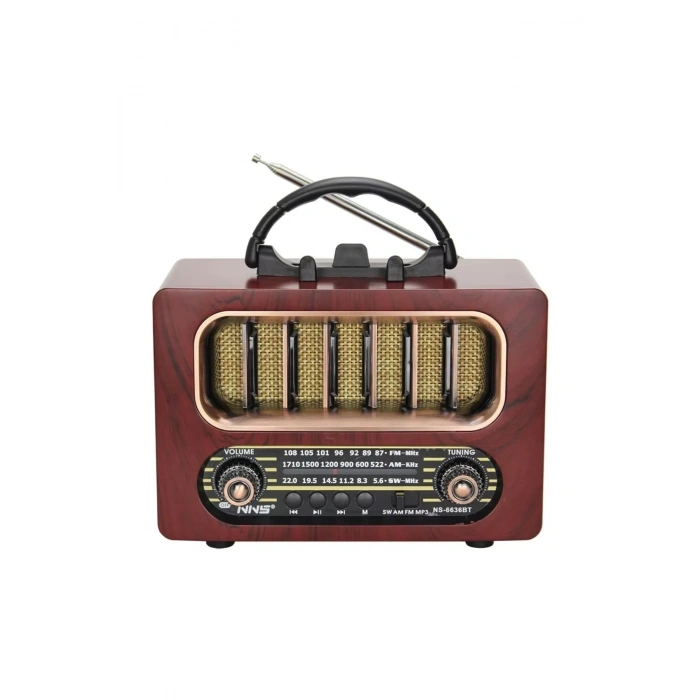 Retro Ahşap Tasarım Bluetooth Radyo 1 Adet