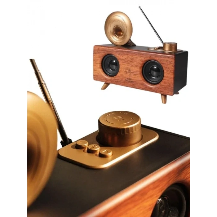 Retro Tasarımlı Bluetooth Hoparlör 1800 Mah Kapasiteli