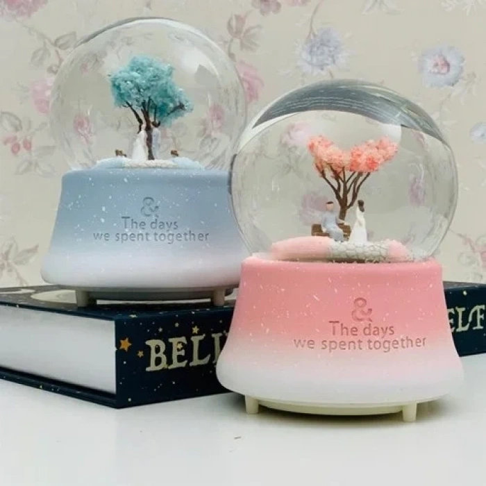 Romantik Çiftler Temalı Orta Boy Kar Küresi