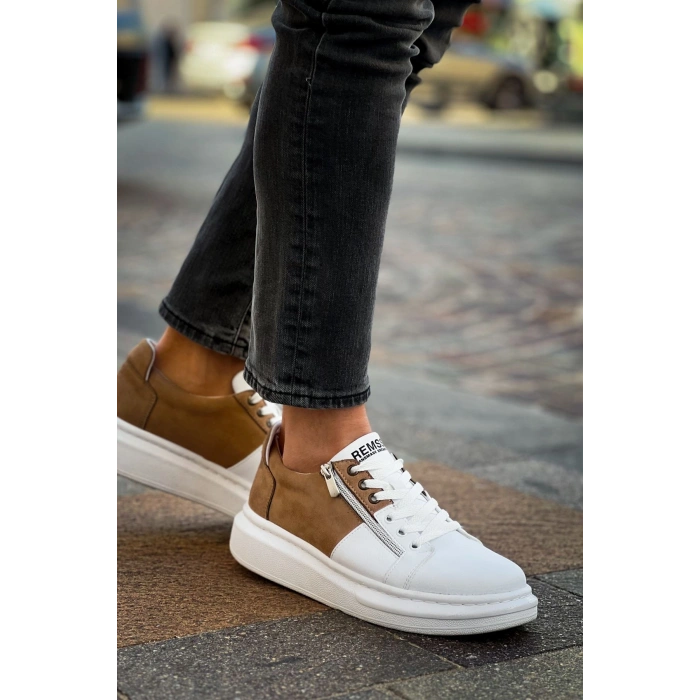 RS601 - Lüx Süet Erkek Ayakkabı Beyaz/Vızon