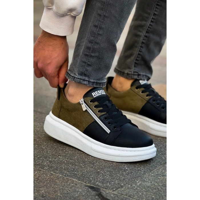 RS601 - Lüx Süet Erkek Ayakkabı SIYAH / HAKI