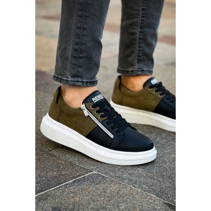 RS601 - Lüx Süet Erkek Ayakkabı SIYAH / HAKI