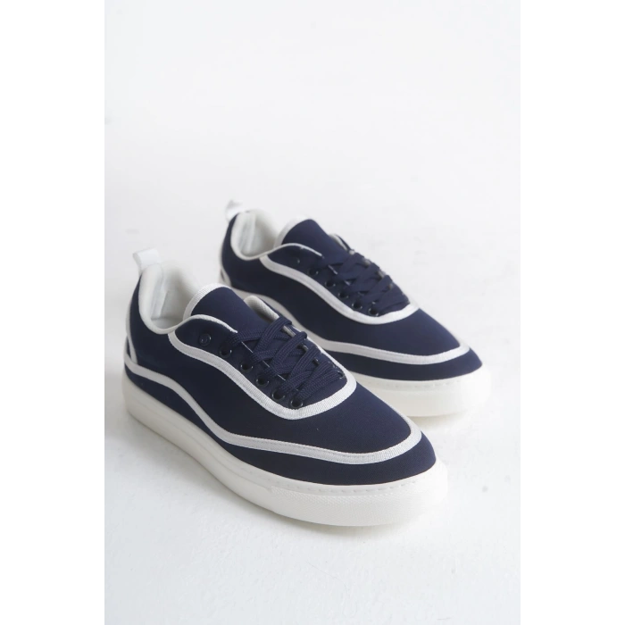 RS625 - Keten Erkek Spor Ayakkabı Lacivert Beyaz