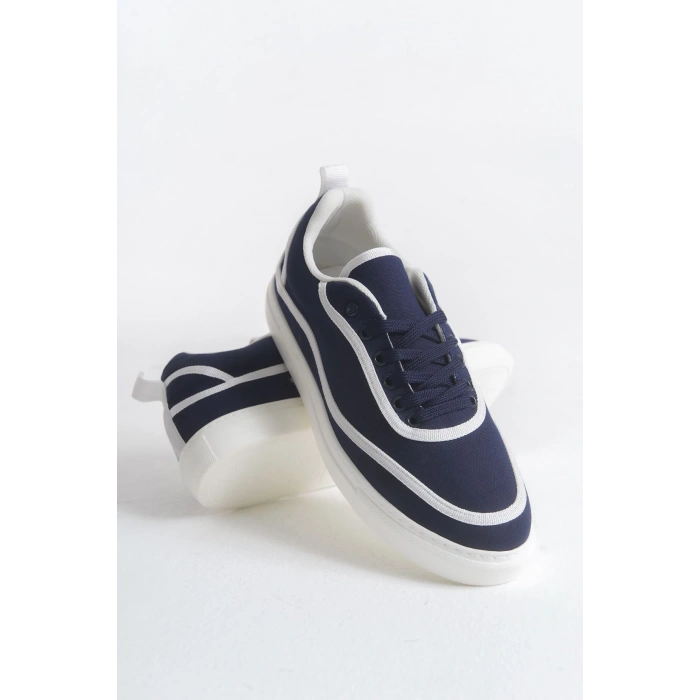 RS625 - Keten Erkek Spor Ayakkabı Lacivert Beyaz