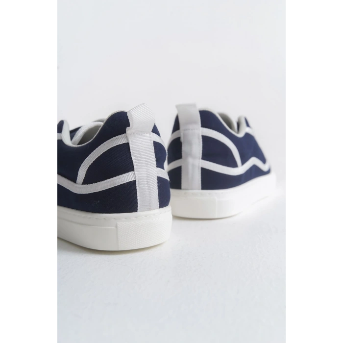 RS625 - Keten Erkek Spor Ayakkabı Lacivert Beyaz