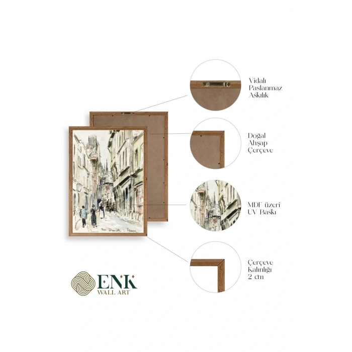 Rue Damitte Ahşap Çerçeveli Tablo 23 x 30