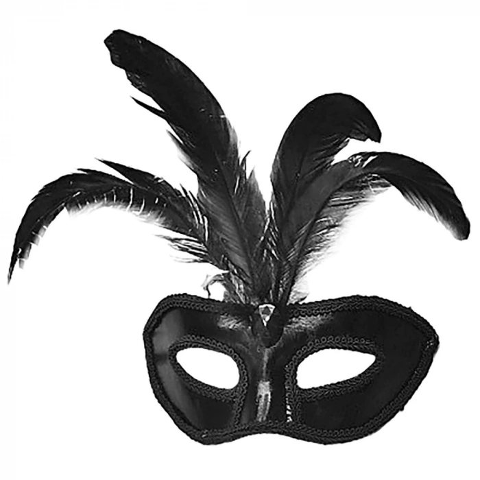 Patent Coating Red Feather Party Mask