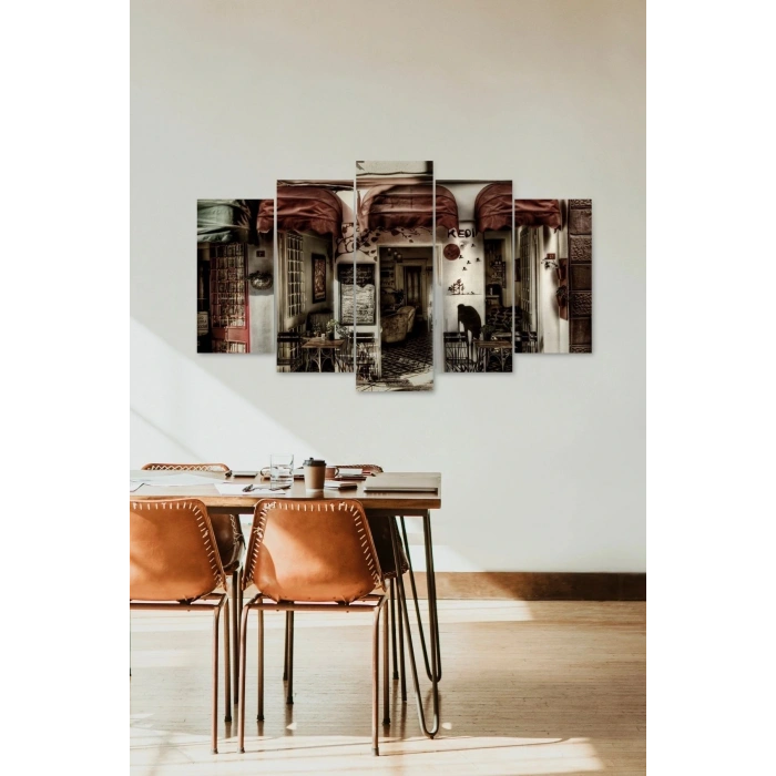 Sabahçı Kahvesi 5 Parçalı Mdf Tablo 60 x 100
