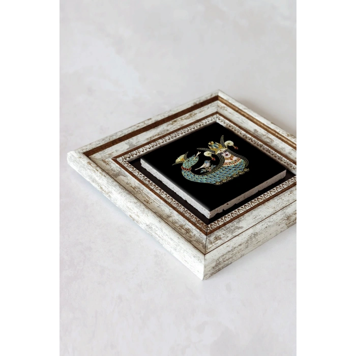 Şahmeran Çerçeveli Taş Tablo , Çerçeveli Taş Duvar Dekoru 20 cm