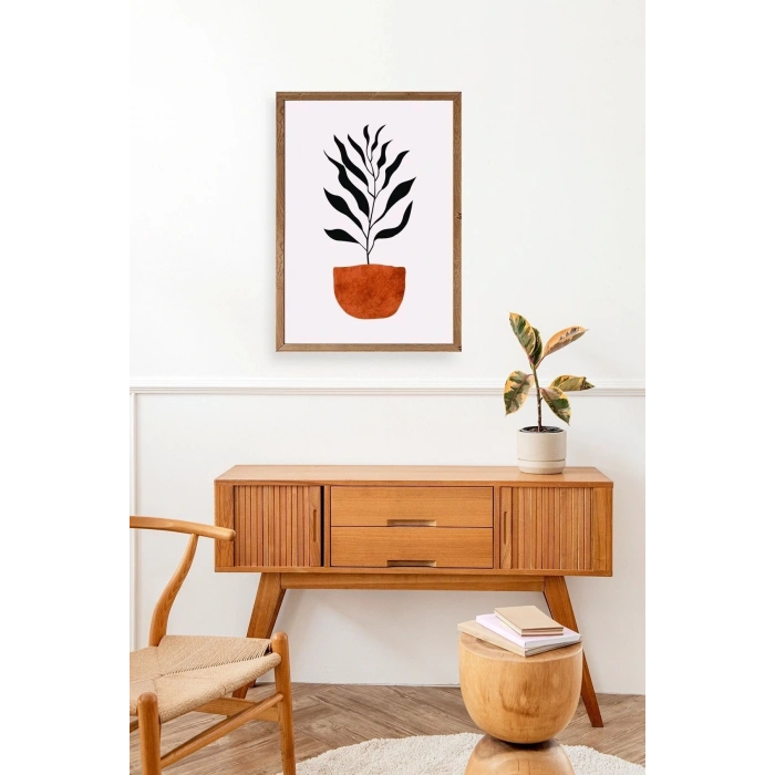 Saksı Ahşap Çerçeveli Tablo 50 x 70