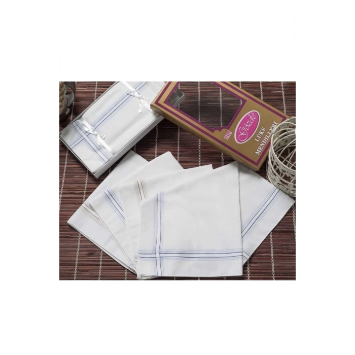 Sarı Kutulu 46x46 cm 12 Adet Kumaş Mendil-GSK 02