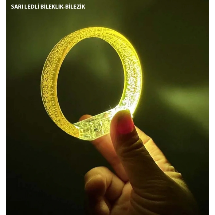 Yellow LED Lighted Printed Battery Operated Bracelet