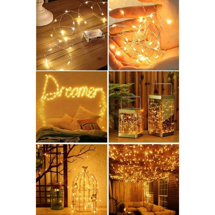 Sarı Peri LED Flaşlı Işık – 10 Metre Dekoratif Oda ve Organizasyon Aydınlatması