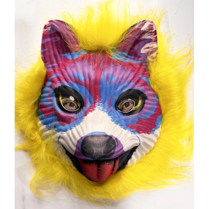 Cute Dog Mask with Yellow Hair Mega Plush 35 No (5365)