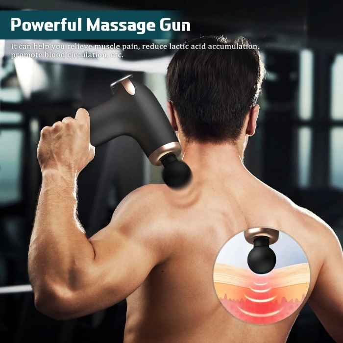 Şarj Edilebilir Küçük Yüz Tabancası Derin Doku Masaj Aleti - 6 Hız Ayarı (5365)