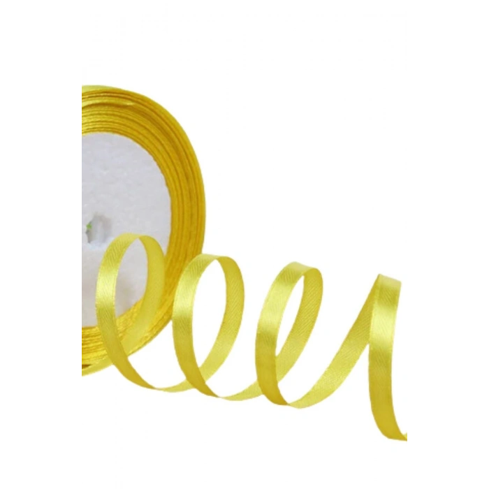 Saten Kurdele 1 Cm 10 Metre Koyu Sarı