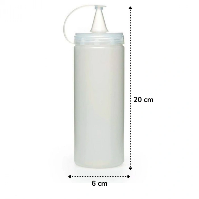 Şeffaf Kapaklı Sızdırmaz Yağlık Sosluk Şişesi Plastik Yağdanlık 400 ml. AP-9028 (5365)