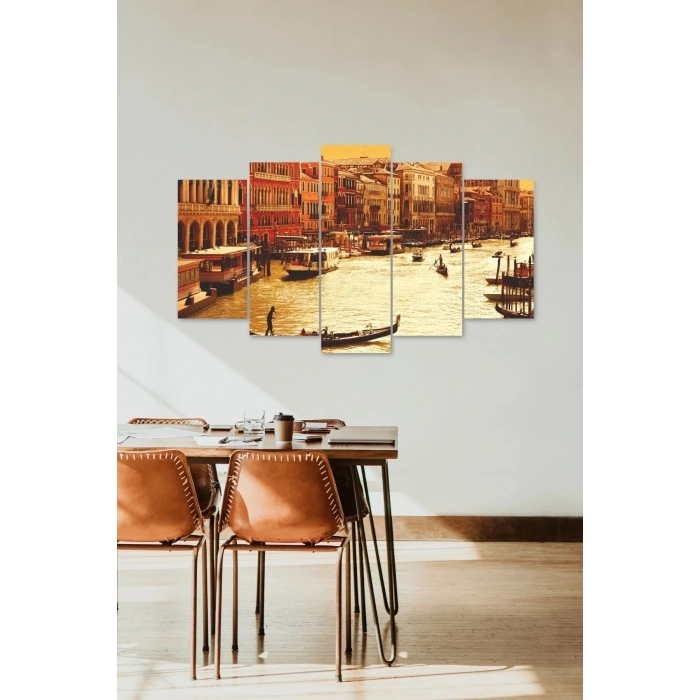 Şehir Manzarası Parçalı Mdf Tablo 60 x 100