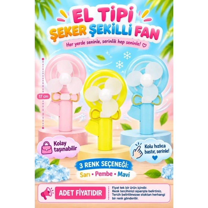 Şeker Şekilli El Tipi Fan 1 Adet