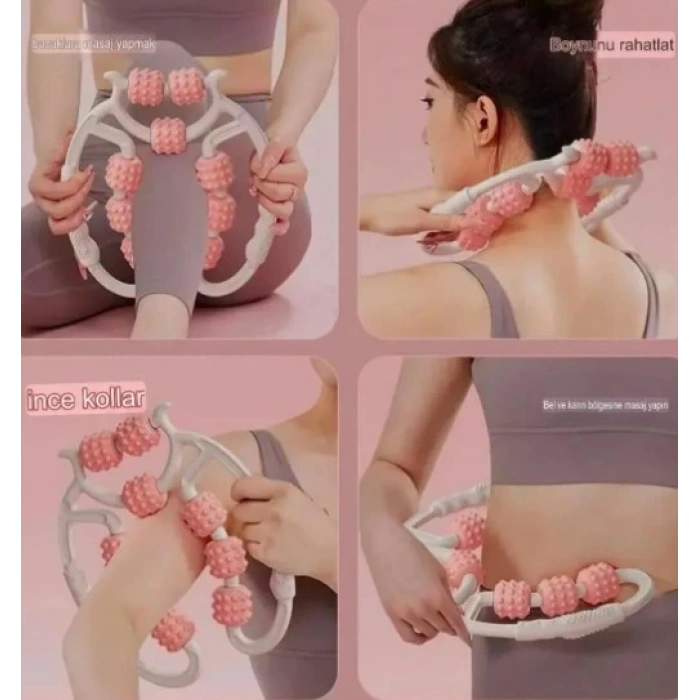 Selülit Masaj Aleti 9 Tekerlekli Lenf Drenaj Rulosu (5365)