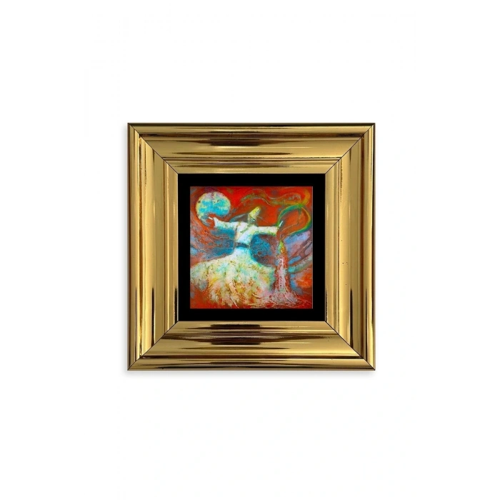 Semazen Çerçeveli Taş Tablo 20 cm