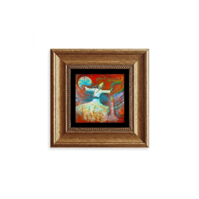 Semazen Çerçeveli Taş Tablo 20 cm