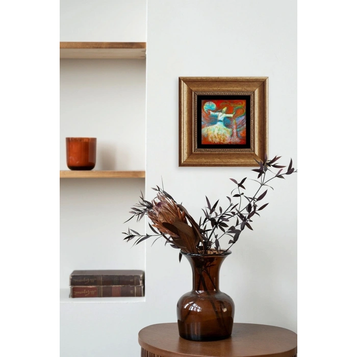 Semazen Çerçeveli Taş Tablo 20 cm