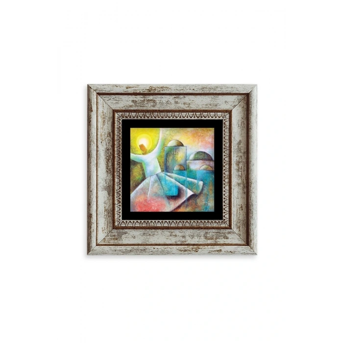 Semazen Mevlevi Çerçeveli Taş Tablo 20 cm