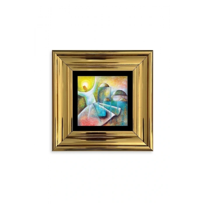 Semazen Mevlevi Çerçeveli Taş Tablo 20 cm