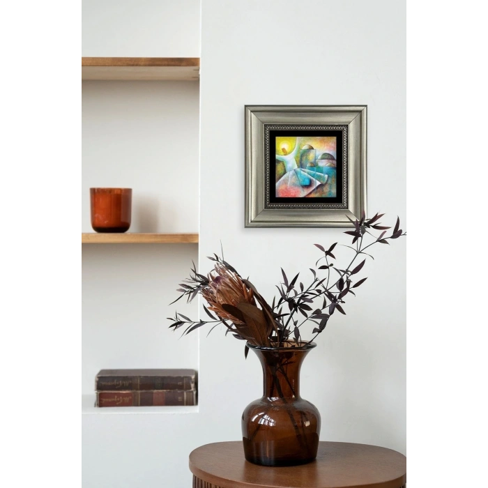 Semazen Mevlevi Çerçeveli Taş Tablo 20 cm