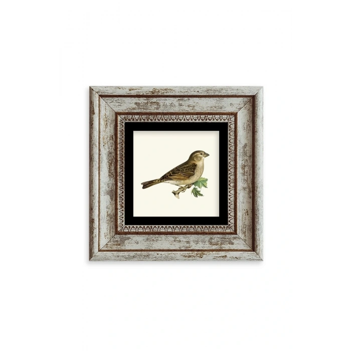 Serçe Çerçeveli Taş Tablo 20 cm