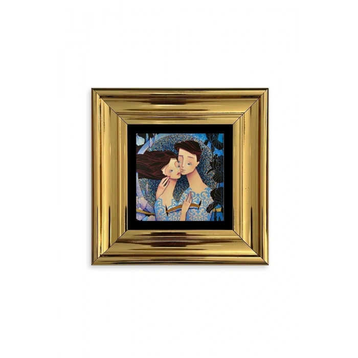 Sevgililer Çerçeveli Taş Tablo 20 cm