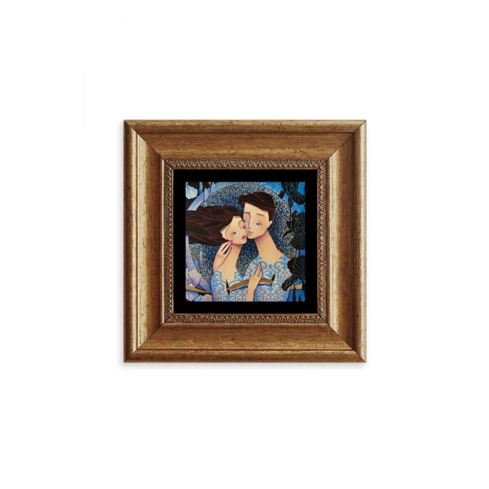 Sevgililer Çerçeveli Taş Tablo 20 cm