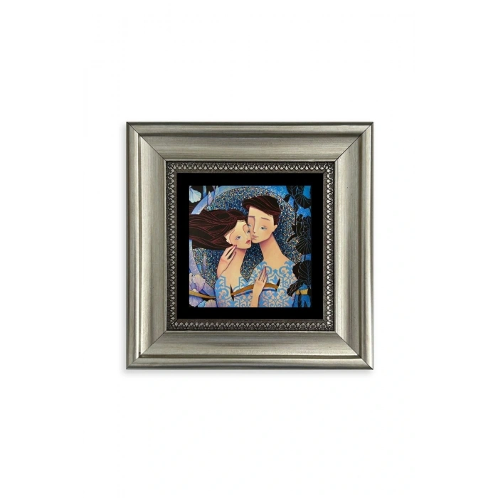 Sevgililer Çerçeveli Taş Tablo 20 cm