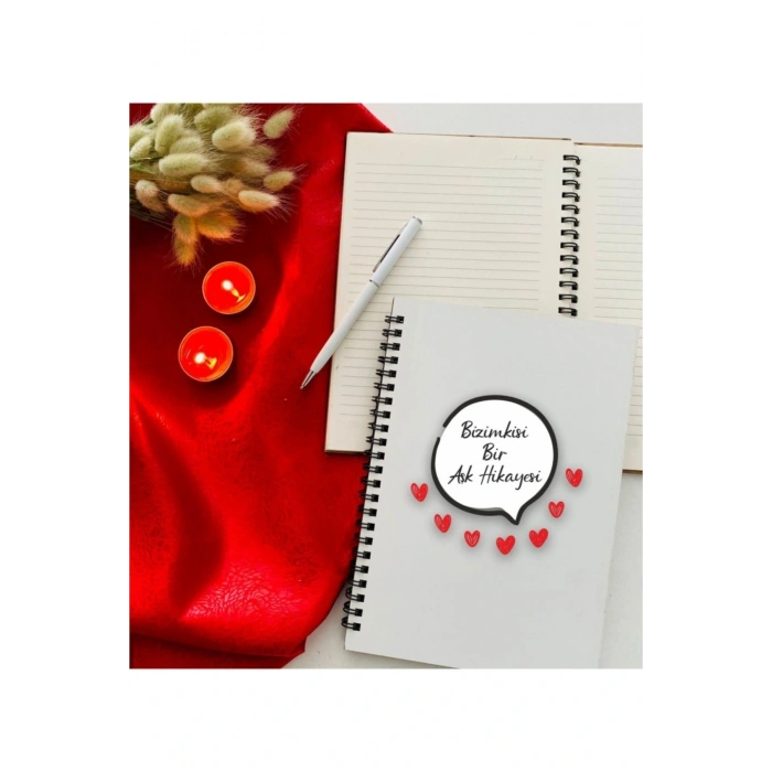 Sevgililer Günü Aşk Hikayesi Model Defter Kalem Seti