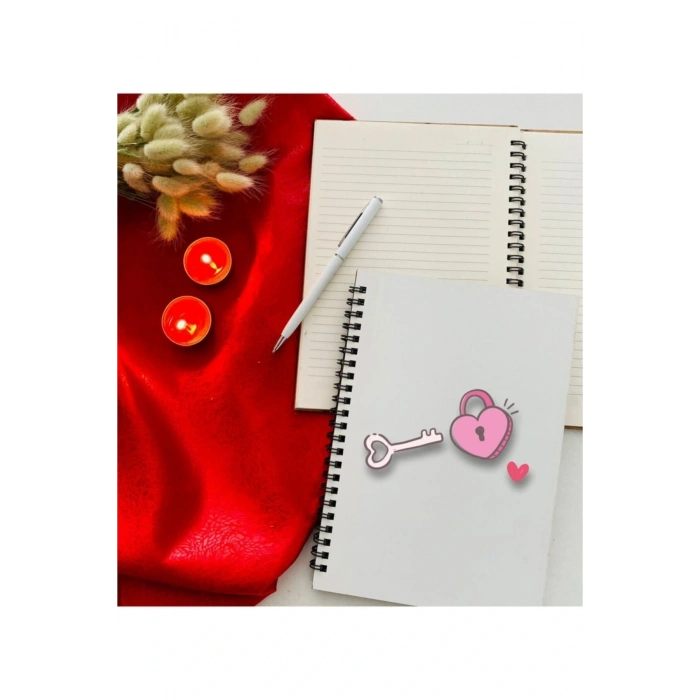 Sevgililer Günü Kalbimin Anahtarı Model Defter Kalem Seti