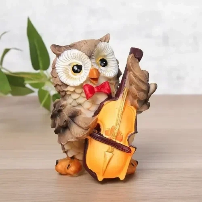 Sevimli Müzisyen Baykuş Biblo Seti 4lü