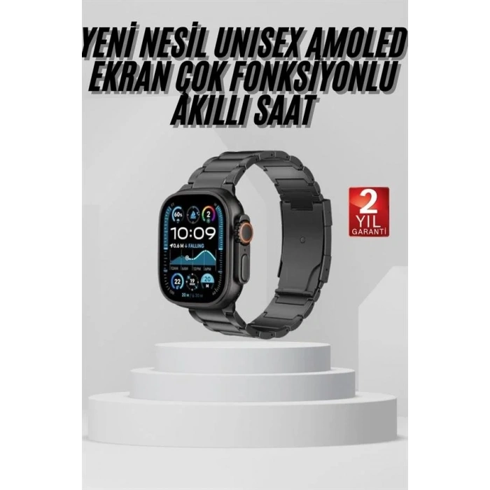 Şık Akıllı Saat 3 Kordonlu Amoled Ekran İle
