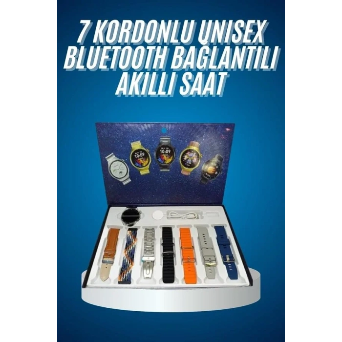 Şık Akıllı Saat 7 Kordonlu Gps Destekli Unisex
