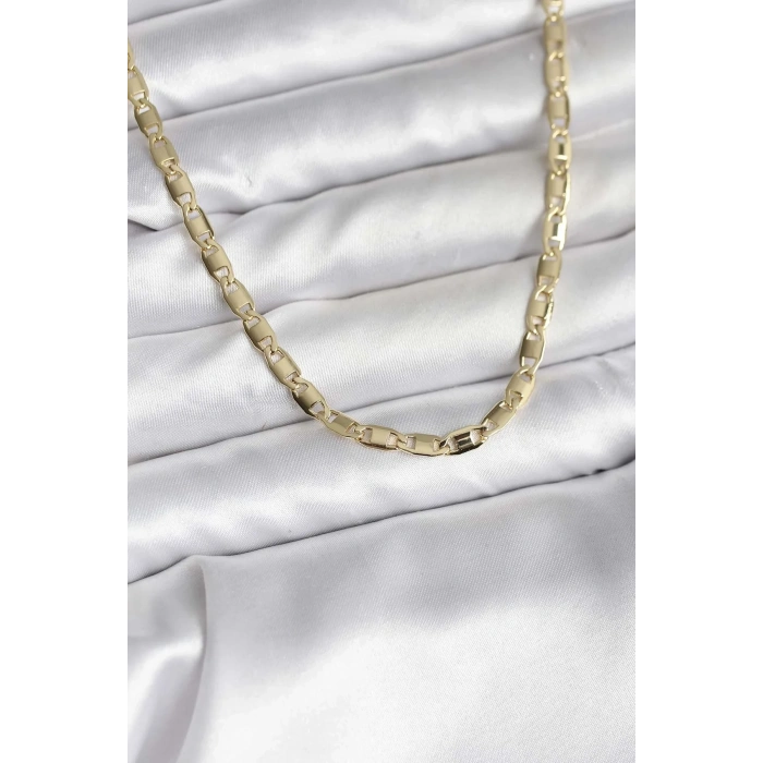 Şık Gold Renk Kaplama Kadın Kolye 14k Plaka