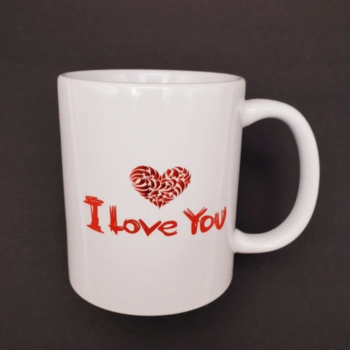 Şık I Love You Baskılı Kupa 8x10 Cm Hediye