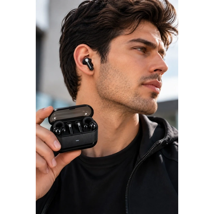 Şık Kablosuz Bluetooth Kulaklık 4lü Set Klipsli Ve In Ear