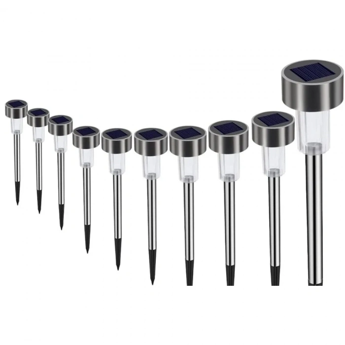 Şık Metal Gövdeli Solar Bahçe Lambası 10lu Set